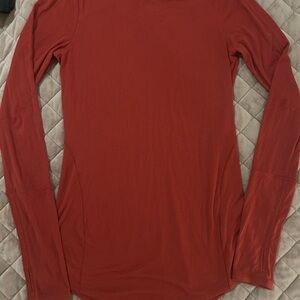 lululemon athletica Long Sleeve Top in Rust Red
